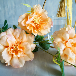 【ふんわりオレンジローズ3輪咲】｜アーティフィシャルフラワー 花瓶アレンジ| 夏｜ギフト・インテリア雑貨 9枚目の画像