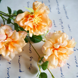 【ふんわりオレンジローズ3輪咲】｜アーティフィシャルフラワー 花瓶アレンジ| 夏｜ギフト・インテリア雑貨 10枚目の画像