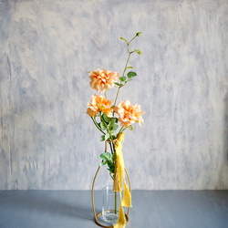 【ふんわりオレンジローズ3輪咲】｜アーティフィシャルフラワー 花瓶アレンジ| 夏｜ギフト・インテリア雑貨 2枚目の画像