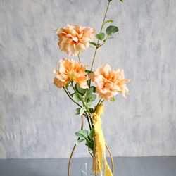 【ふんわりオレンジローズ3輪咲】｜アーティフィシャルフラワー 花瓶アレンジ| 夏｜ギフト・インテリア雑貨 5枚目の画像
