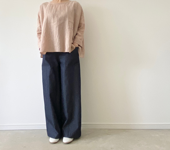 S・ML・2L・3L・丈調整＊デニムアウトポケットワイドパンツ 10枚目の画像