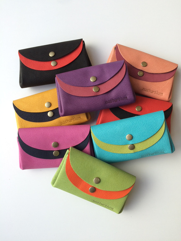 ピッグスキンの小さなお財布　カラーオーダーできます 1枚目の画像