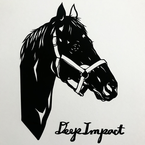 ディープインパクト 切り絵ポスター（原画） 切り絵 megane041 通販  