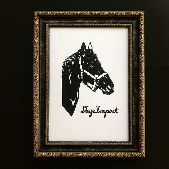 ディープインパクト 切り絵ポスター（原画） 切り絵 megane041 通販  