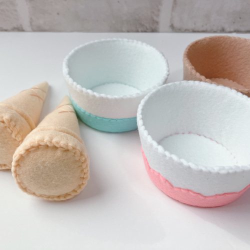 受注製作♡送料無料】マグネット付き フェルト おままごと アイス