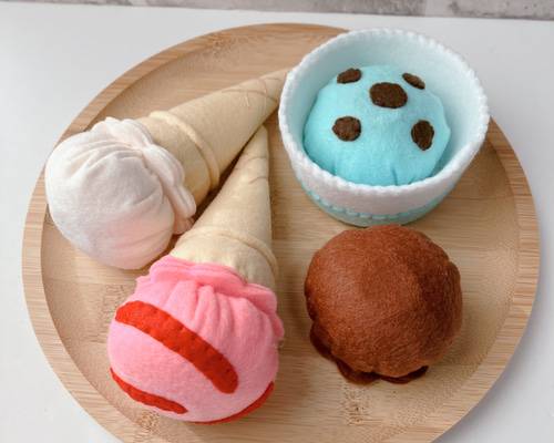 フェルトおままごと アイスクリーム 受注製作♡送料無料】マグネット付き フェルト おままごと アイス