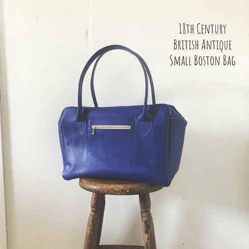 18世紀 イギリス アンティーク スモール ボストンバッグ レザーバッグ