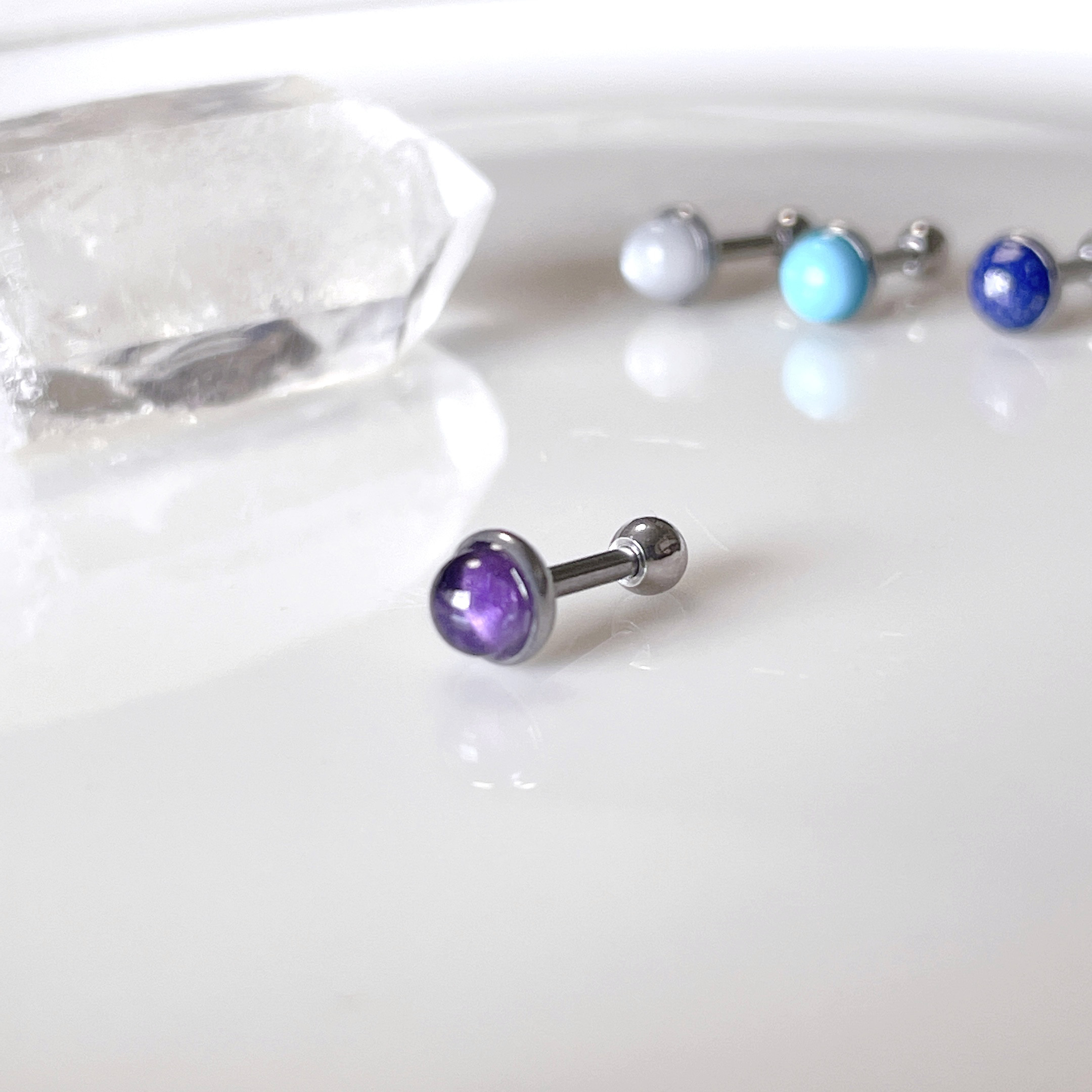 天然アメジストオリジナルデザインピアス rysshop_b-0157