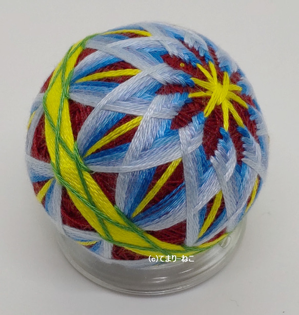 Mini Temari“Kiku”Akaji Aoba 3.8cm Temari Temari Temari 第1張的照片