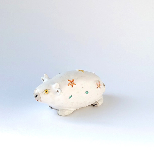 ノーブルな雰囲気の白馬さん（午） 干支ミニ置物 陶器 その他置物 raku