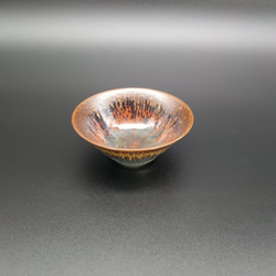 窯変天目盃 圓田拓男作 美術年鑑掲載作家【独自技法の希少な逸品】共箱