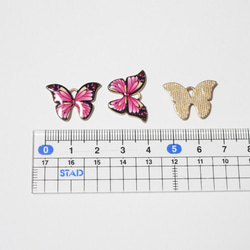 蝶チャーム　ピンク6個（116） 2枚目の画像