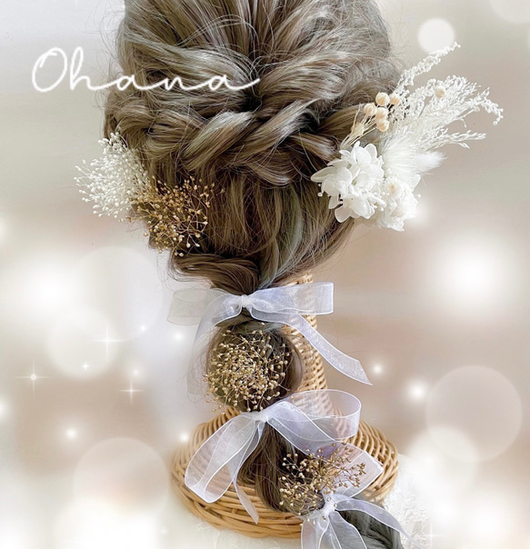 結婚式　❤︎ 髪飾り ❤︎ 成人式　振袖　袴　ウェディングヘア　ヘッドドレス　前撮り　ドレスヘア　白無垢　和装 3枚目の画像