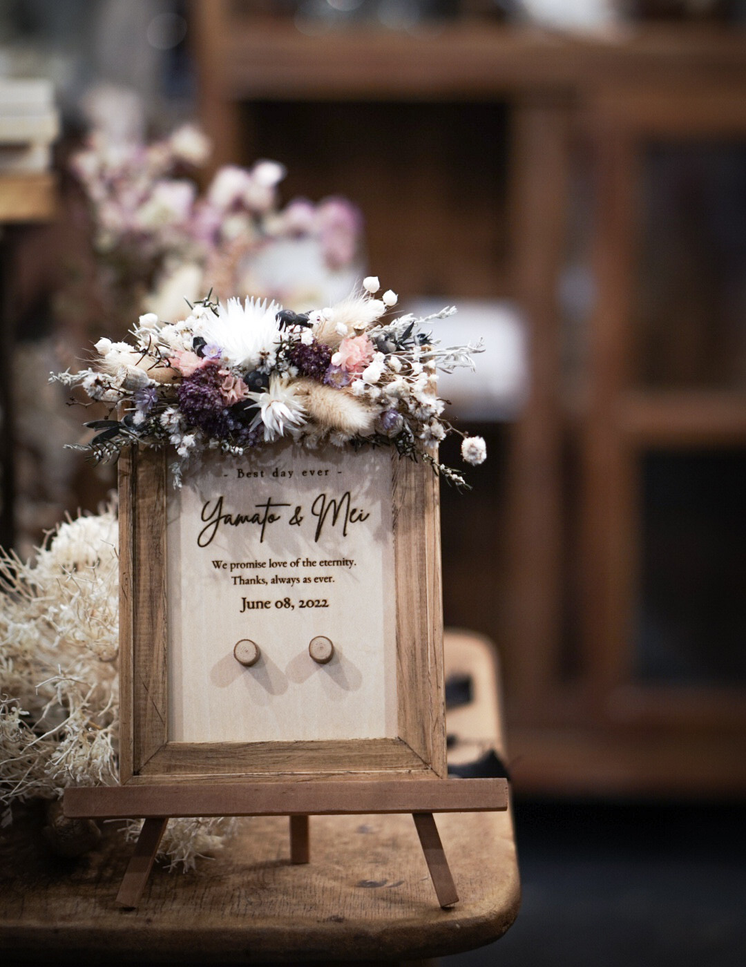 ＊オーダー＊木製オリジナルフレームリングピロー(アレンジver.)