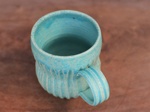 コーヒーカップ・鎬(トルコブルー)　yc-044 3枚目の画像