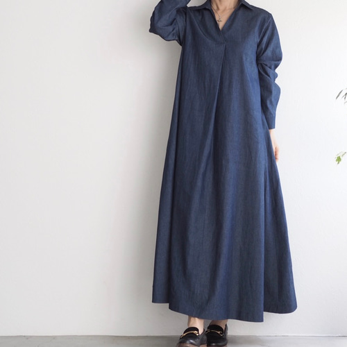 ソデ 古着 ララインサール刺繍 七分袖 フレア ワンピース レディースM