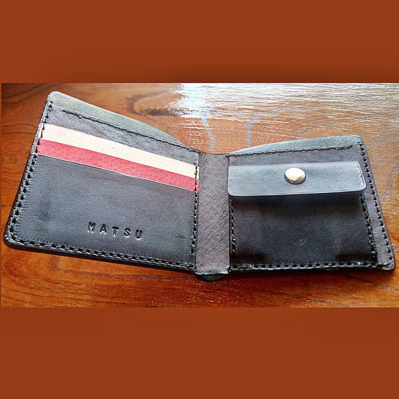 カードケース付き二つ折り財布 メンズ レディース 本革 ヌメ革 サドルレザー PWHW7 6枚目の画像
