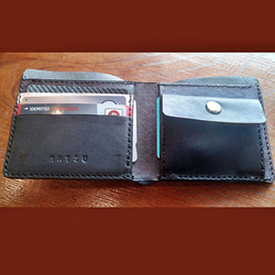 カードケース付き二つ折り財布 メンズ レディース 本革 ヌメ革 サドルレザー PWHW7 7枚目の画像