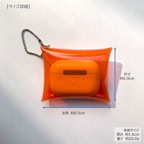 AirPods本体 オレンジ ケース付き Amazon | ZENIX DESIGN TECH airpods 第2世代 第1世代 用 ケース