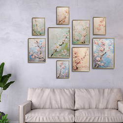 桜のペイントポスター / i1732 / サクラモチーフ　抽象画　インテリアポスター 7枚目の画像