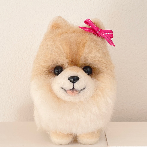 羊毛フェルト　ポメラニアン 羊毛フェルトポメラニアン♡ 犬白
