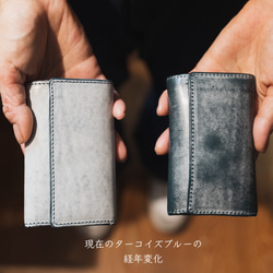 三つ折り財布 tino（ティノ）イタリア植物タンニンなめし革・ゴースト 3枚目の画像