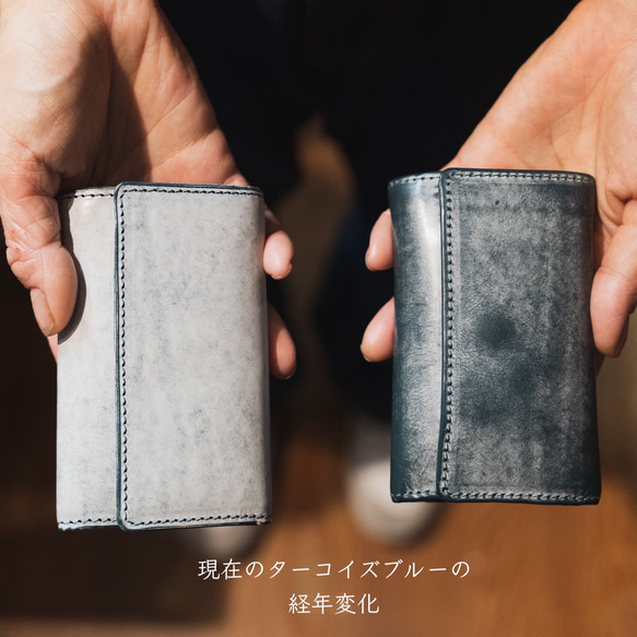 三つ折り財布 tino（ティノ）イタリア植物タンニンなめし革・ゴースト 3枚目の画像