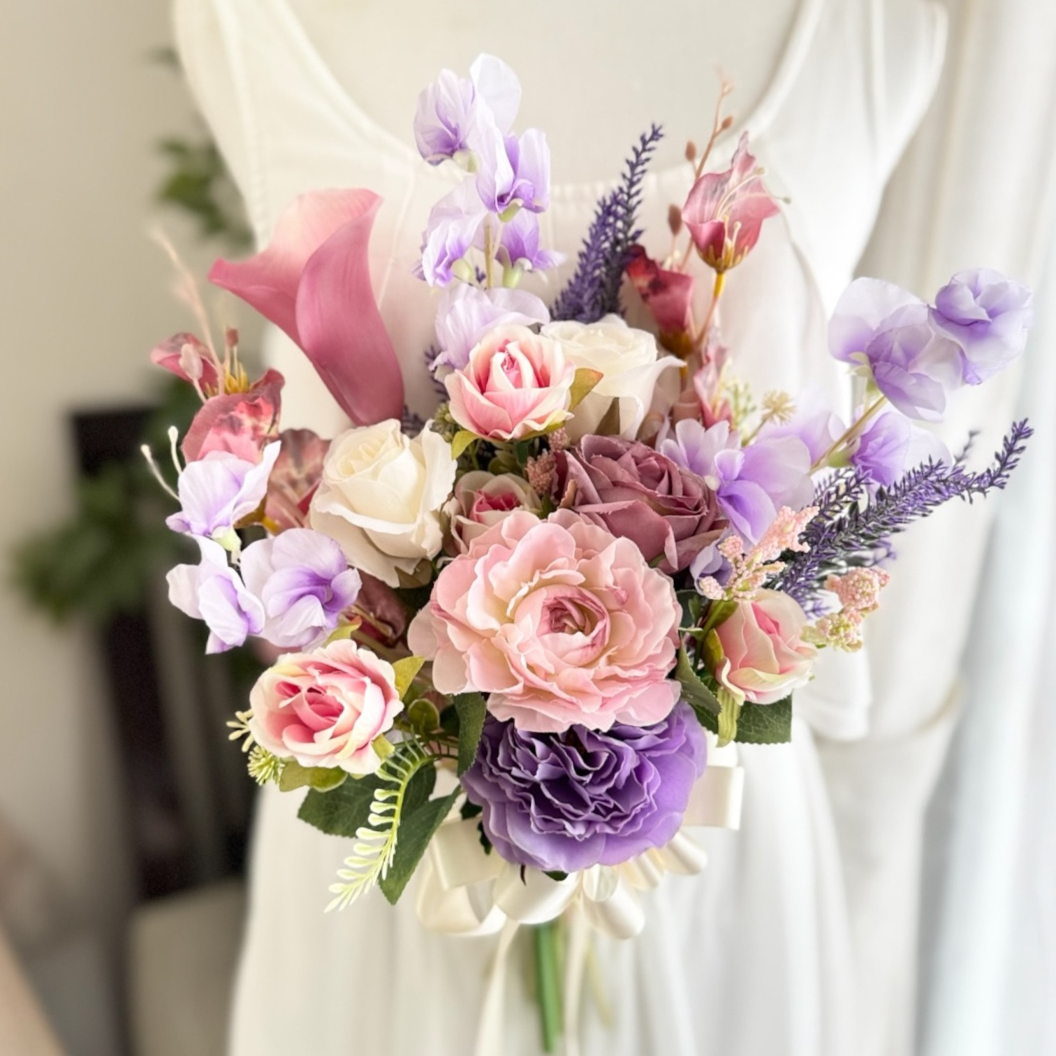 ピンクチューリップ×紫クラッチブーケ☆ 7,884円