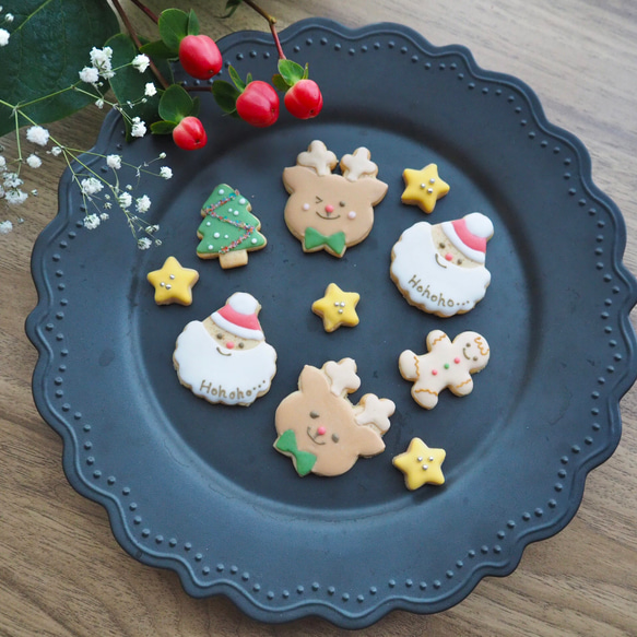 mimiページ/アイシングクッキー/クリスマス 19日前後に発送☆クリスマスアイシングクッキー☆個包装☆4枚入り♪8
