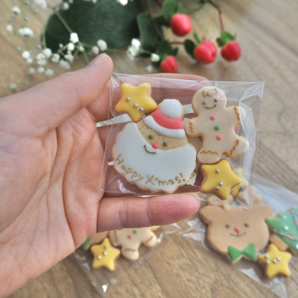 ２０日までに発送☆クリスマスアイシングクッキー☆個包装☆3〜4枚入り♪８セットまでクリックポスト送料２００円☆ 4枚目の画像