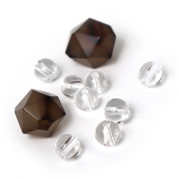 トルマリン 水晶 多面ボツワナアゲート 詰め合わせ クリア系　天然石 ビーズ アクセサリー材料 ジェムストーン 3枚目の画像