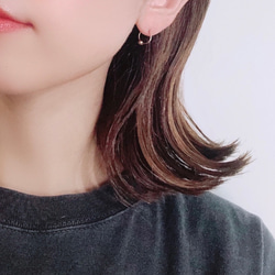 送料無料【14kgf】月フープピアス ラウンドボール／S　プレーン  ゴールド　華奢　シンプル  ユニセックス 2枚目の画像