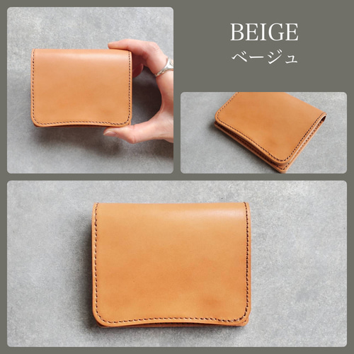 オーダー品　コンパクト財布　ナチュラル ミニ財布 L字ファスナー コンパクト レディース 日本製