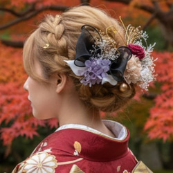 成人式用髪飾り 成人式髪飾りドライフラワーヘア飾り 振袖 和装 着物