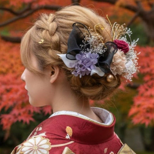 成人式用髪飾り 成人式髪飾りドライフラワーヘア飾り 振袖 和装 着物