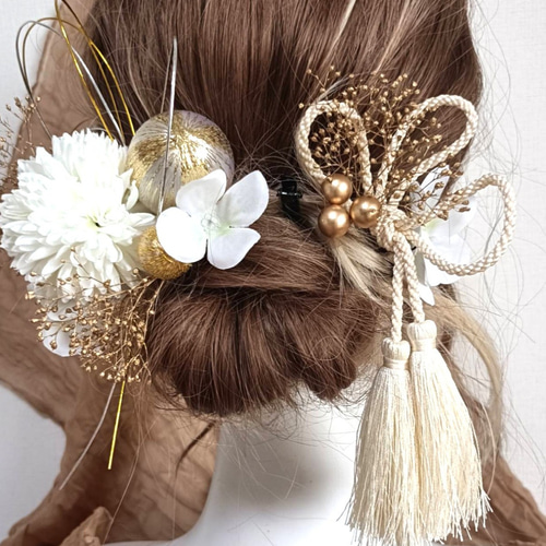 ♥成人式用髪飾り♥結婚式髪飾り 高級造花 前撮り 卒業式ドライ