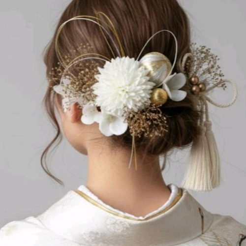♥成人式用髪飾り♥結婚式髪飾り 高級造花 前撮り 卒業式ドライ