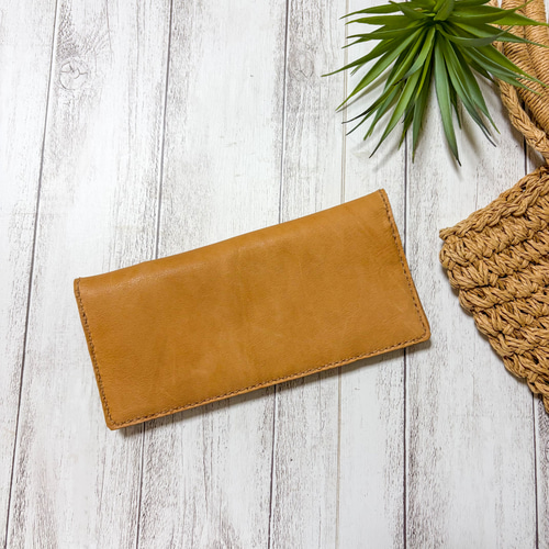 厚さ8ミリ♪ 薄くて軽めのシンプル長財布 ミニ財布 レザークラフト 革