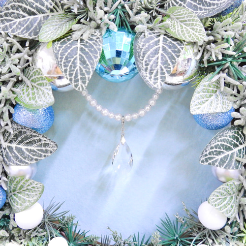 再販12＊森のクリスマスリース(ライトブルー＆スノーグリーン