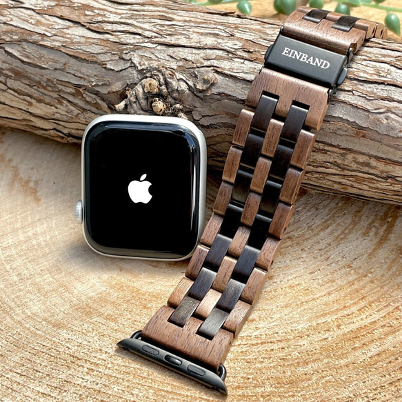 [木錶帶] EINBAND Apple Watch 木錶帶 22mm [胡桃木&amp;檀香木] 第1張的照片