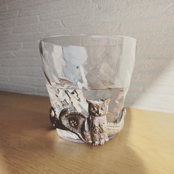 猫のカップホルダー　錫製 2枚目の画像
