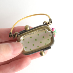 Tiny frame handbag - Liberty Floral Fabric / Green [403] 第5張的照片