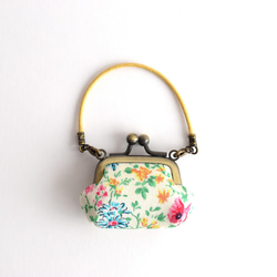 Tiny frame handbag - Liberty Floral Fabric / Green [403] 第3張的照片