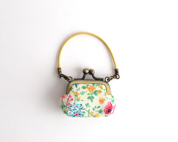 Tiny frame handbag - Liberty Floral Fabric / Green [403] 第3張的照片