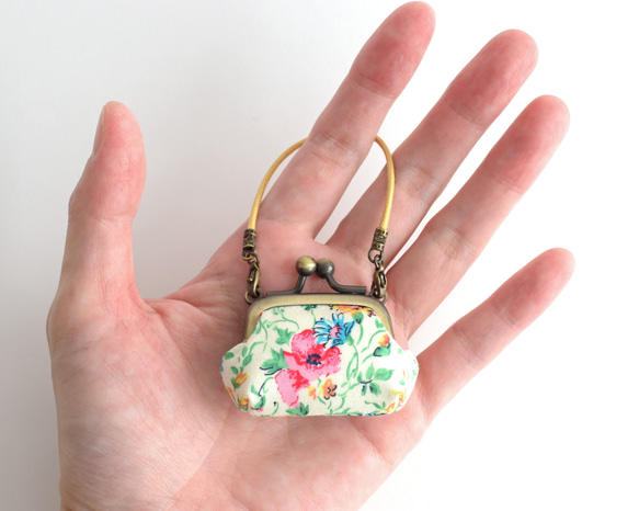 Tiny frame handbag - Liberty Floral Fabric / Green [403] 第2張的照片
