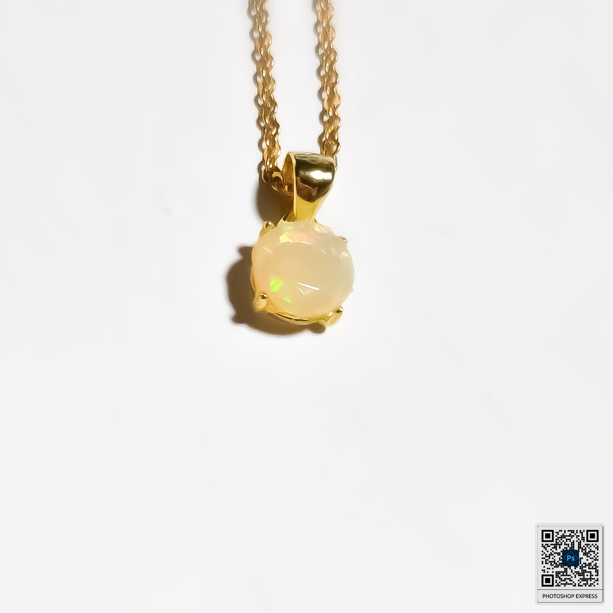 エチオピア産 宝石質 AAAオパール 6mm　14KGFネックレス