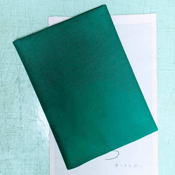 8号帆布の手帳カバー・ノートカバー 選べる【A5・B5】コバルトグリーン 5枚目の画像