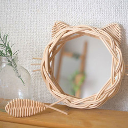 ラタン製ドレッサー・鏡台 アーチ型ミラー ネコ耳のラタンミラー ドレッサー・ミラー・鏡台 Mermaid Avenue 通販