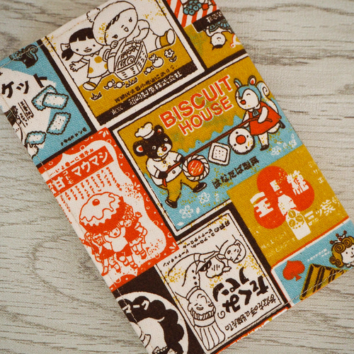 文庫本】ゴムバンド栞付ブックカバー 手帳カバー☆昭和 レトロ