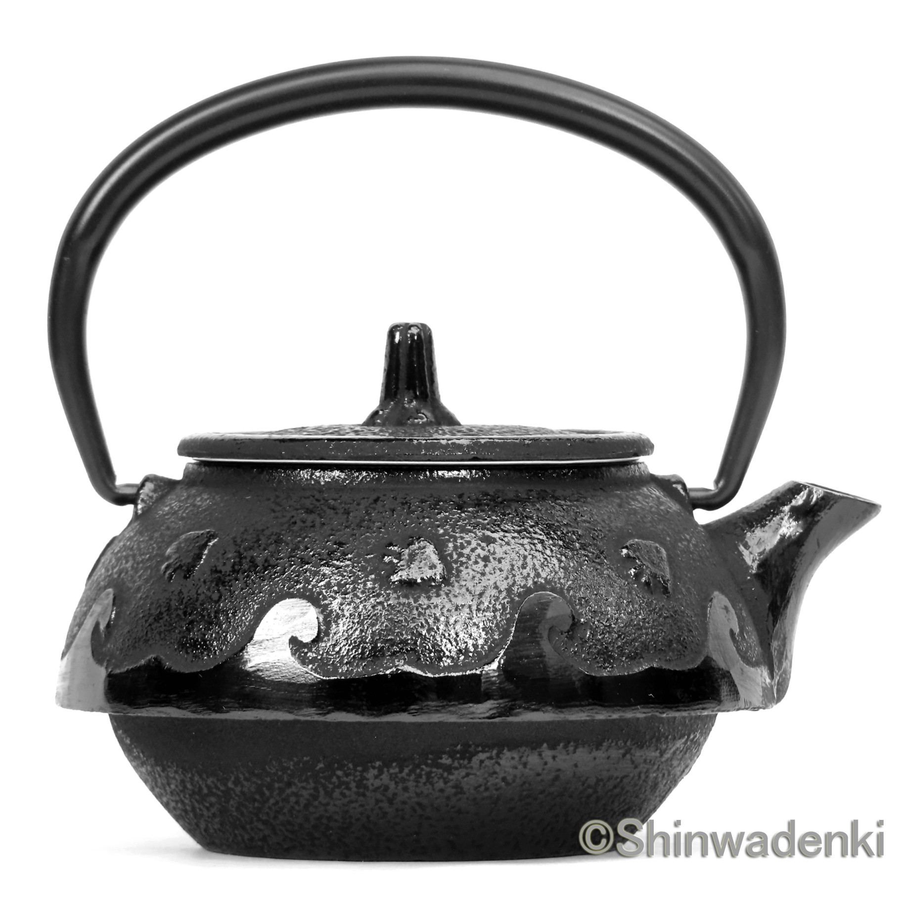 【お取り寄せ】南部鉄器 ティーポット 急須 波千鳥 0.3L 日本製 内面ホーロー加工